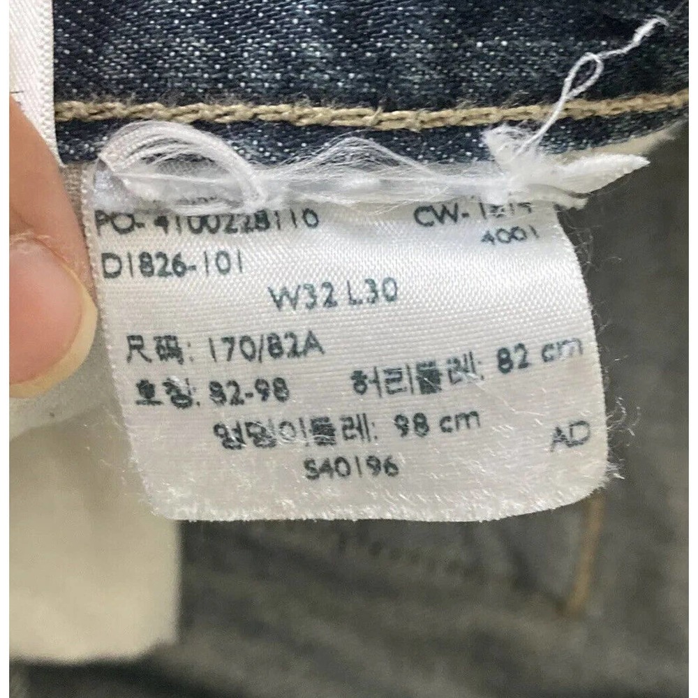 Levi's 501 Original Straight Button Fly Jeans Men's Blue Distressed Size 32x30 - Picture 6 of 12